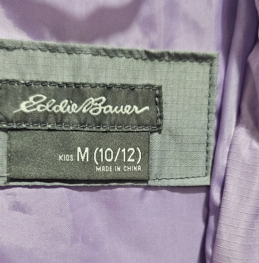 Eddie Bauer Kids Girl Purple and Gray Jacket Medium 10 - 12